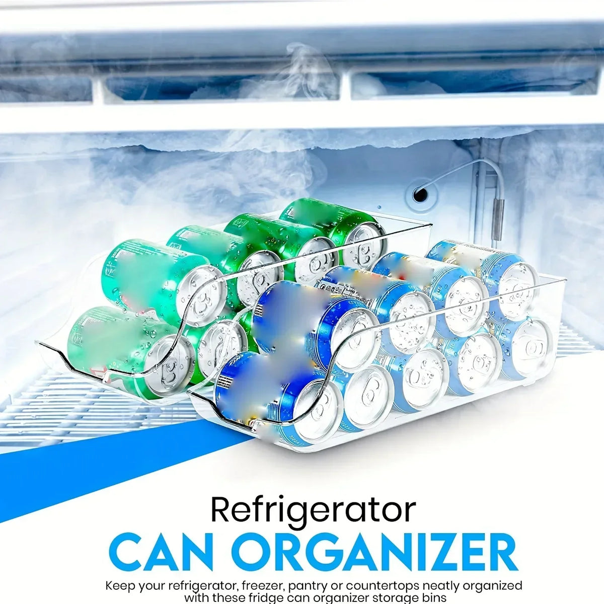 Auto-Rolling Fridge Can Dispenser