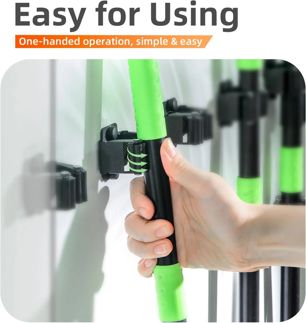 Wall-Mounted Broom & Mop Holder