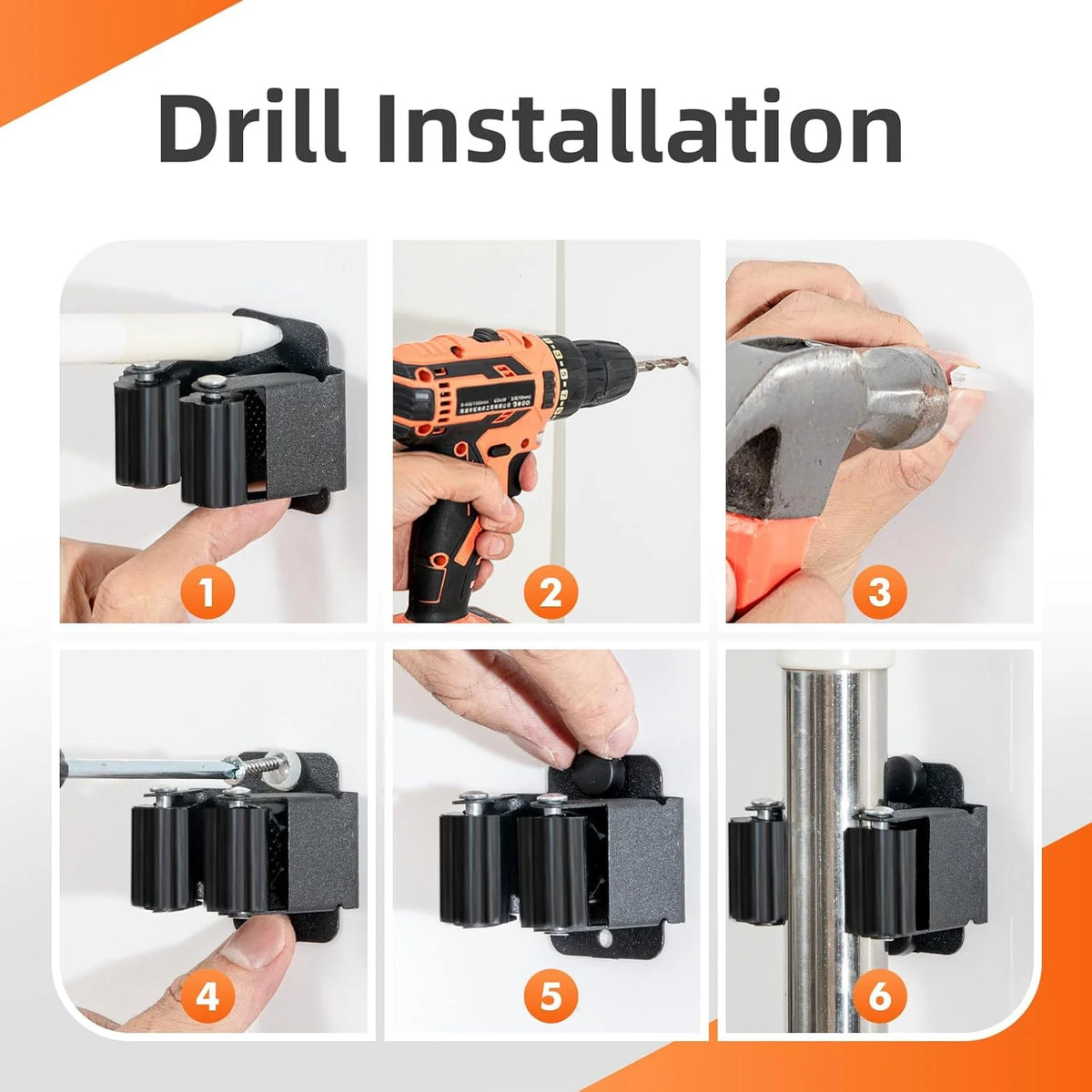 Wall-Mounted Broom & Mop Holder