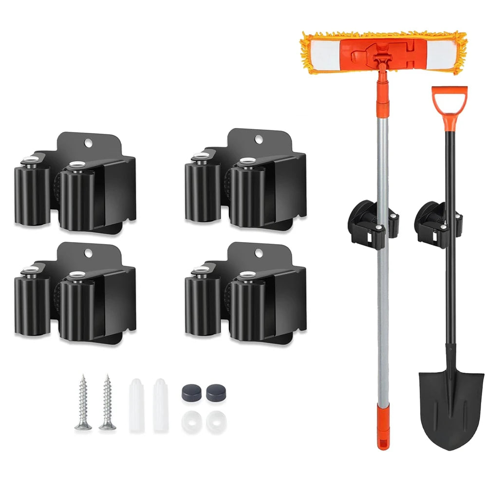 Wall-Mounted Broom & Mop Holder